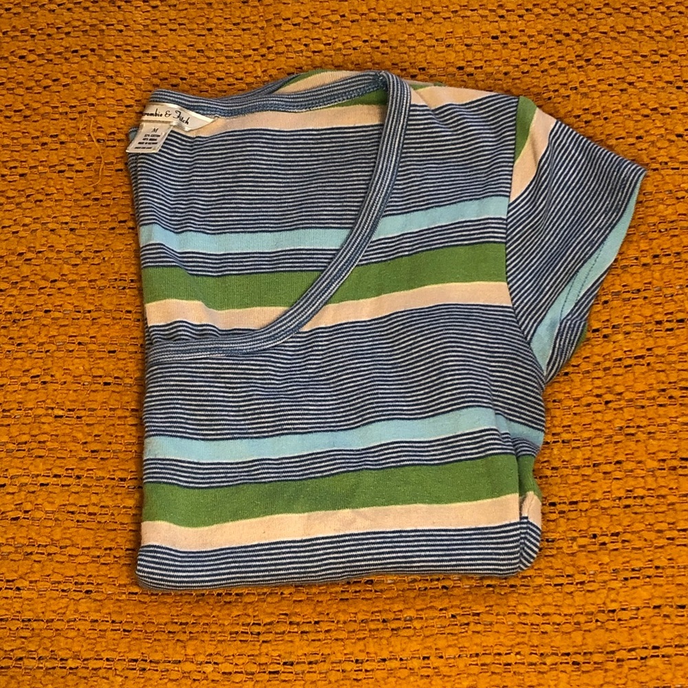 Y2K Abercrombie & Fitch Striped Cap Sleeve Tee